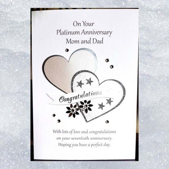 70th Platinum Wedding Anniversary Card for Mom and Dad. - Etsy