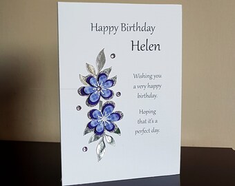 Tartan Personalised ( name and / or age ) birthday card for women