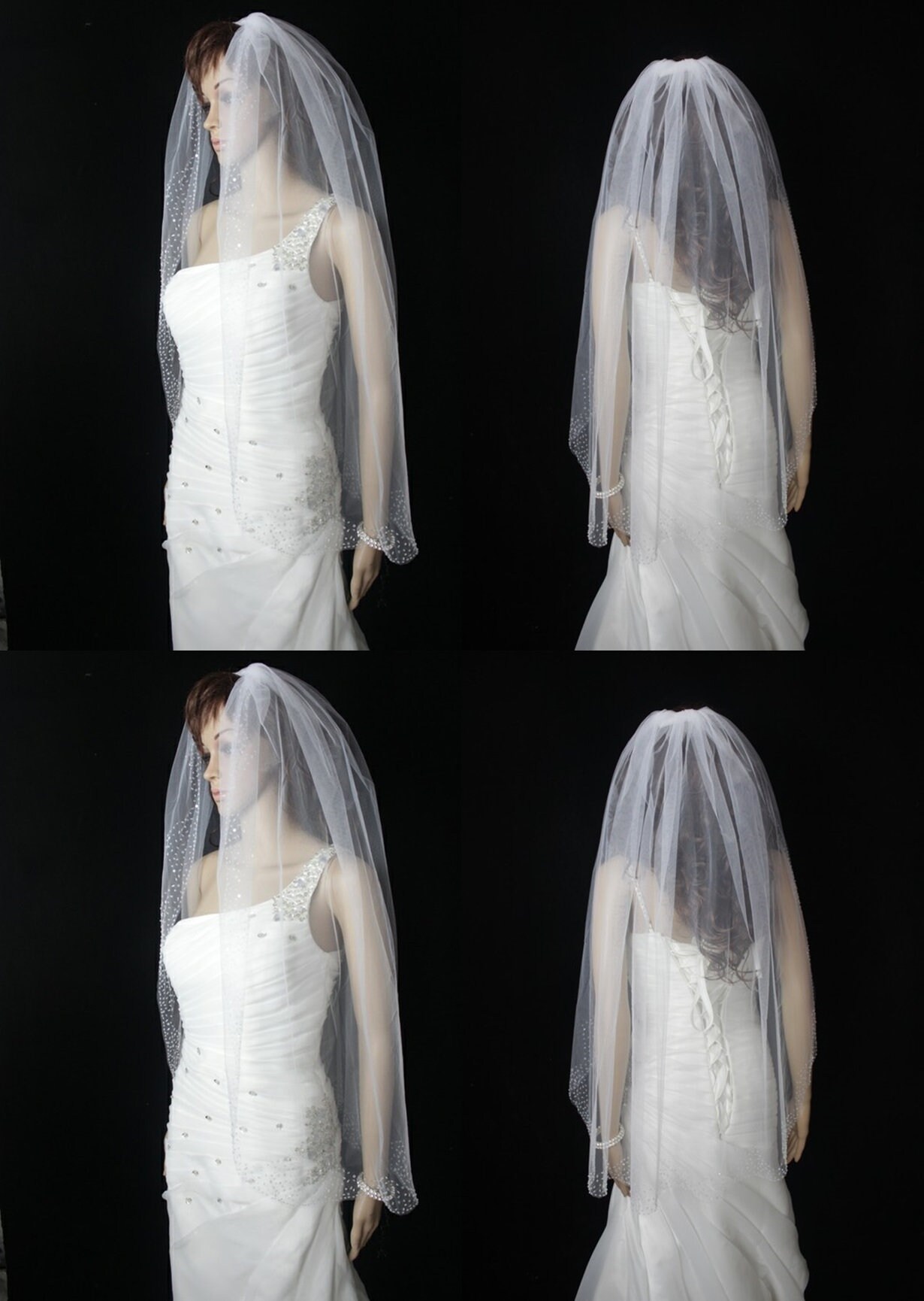 35 inch Length Handmade Bridal Veil Ivory/White One Layer Veil Etsy