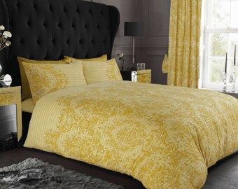 Empire Damask Printed Duvet Quilt Cover Sets Bedding Set