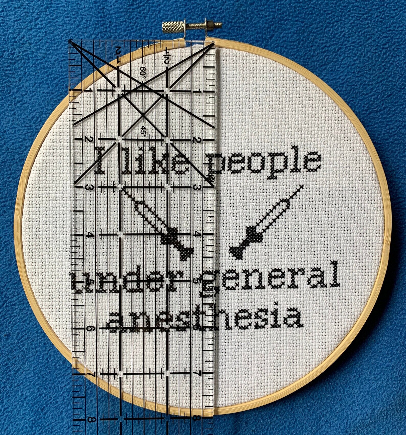 I like people under general anesthesia COMPLETED cross stitch | Etsy