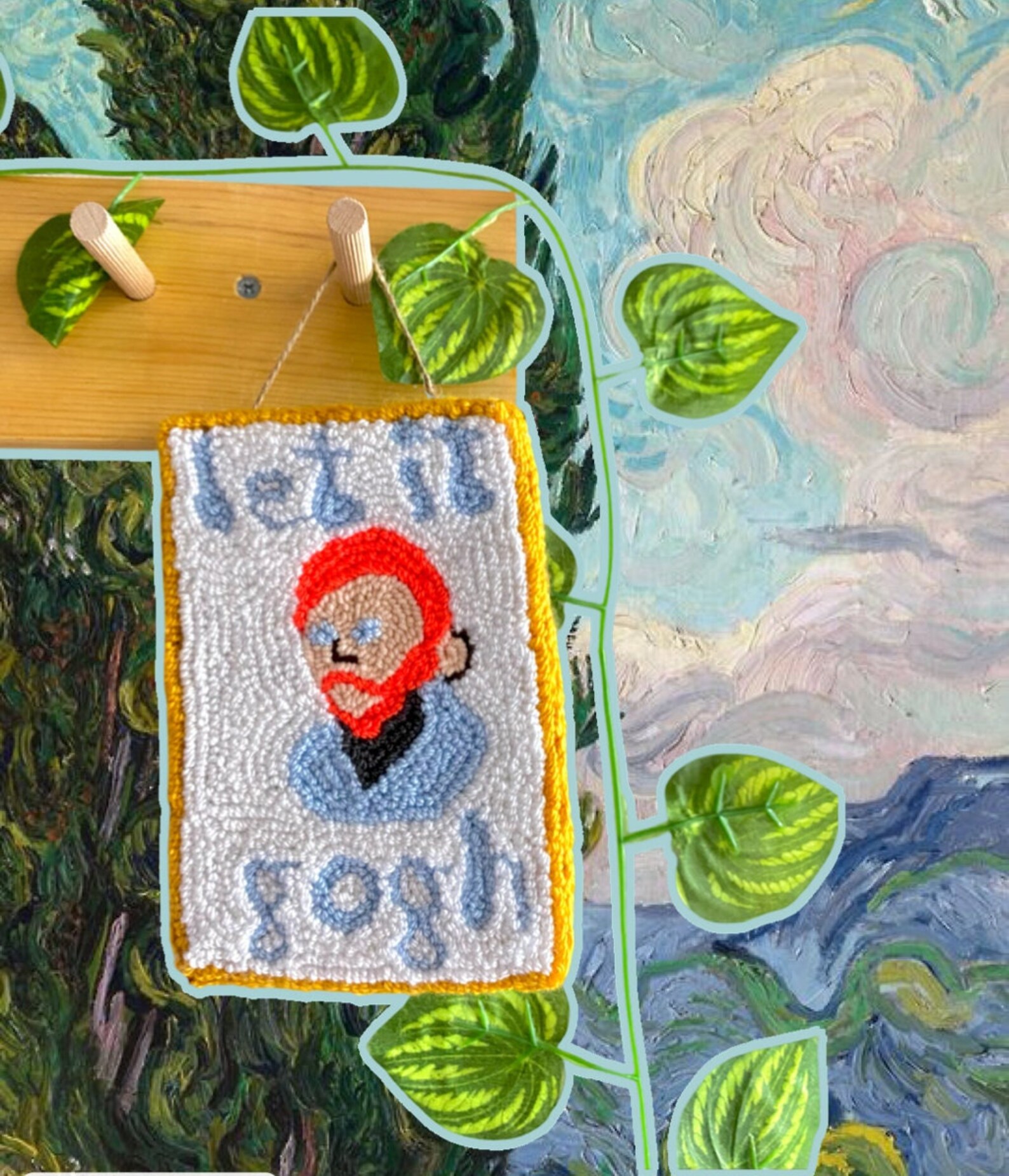 Van Gogh Punch Needle Wall Decor Punch Needle Wall Hanging Etsy