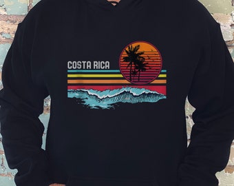 Costa Rica Hoodie Retro Costa Rica Sweatshirt Retro Sunset Hoodie Beach Sunset Hoodie Costa Rica Vacation Sweatshirt Costa Rica Gift