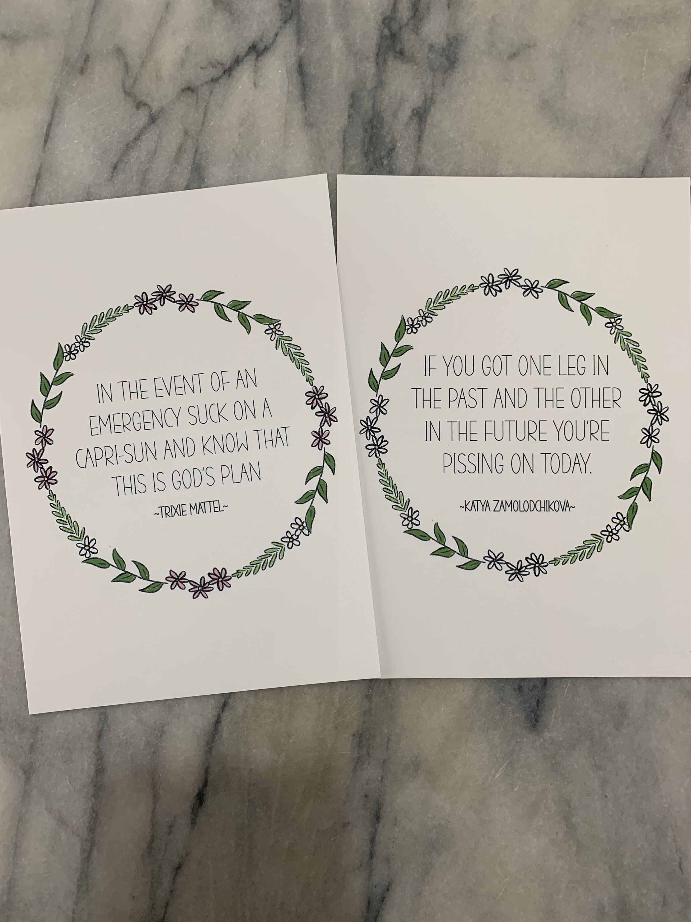 Trixie and Katya Quote Art Prints Etsy
