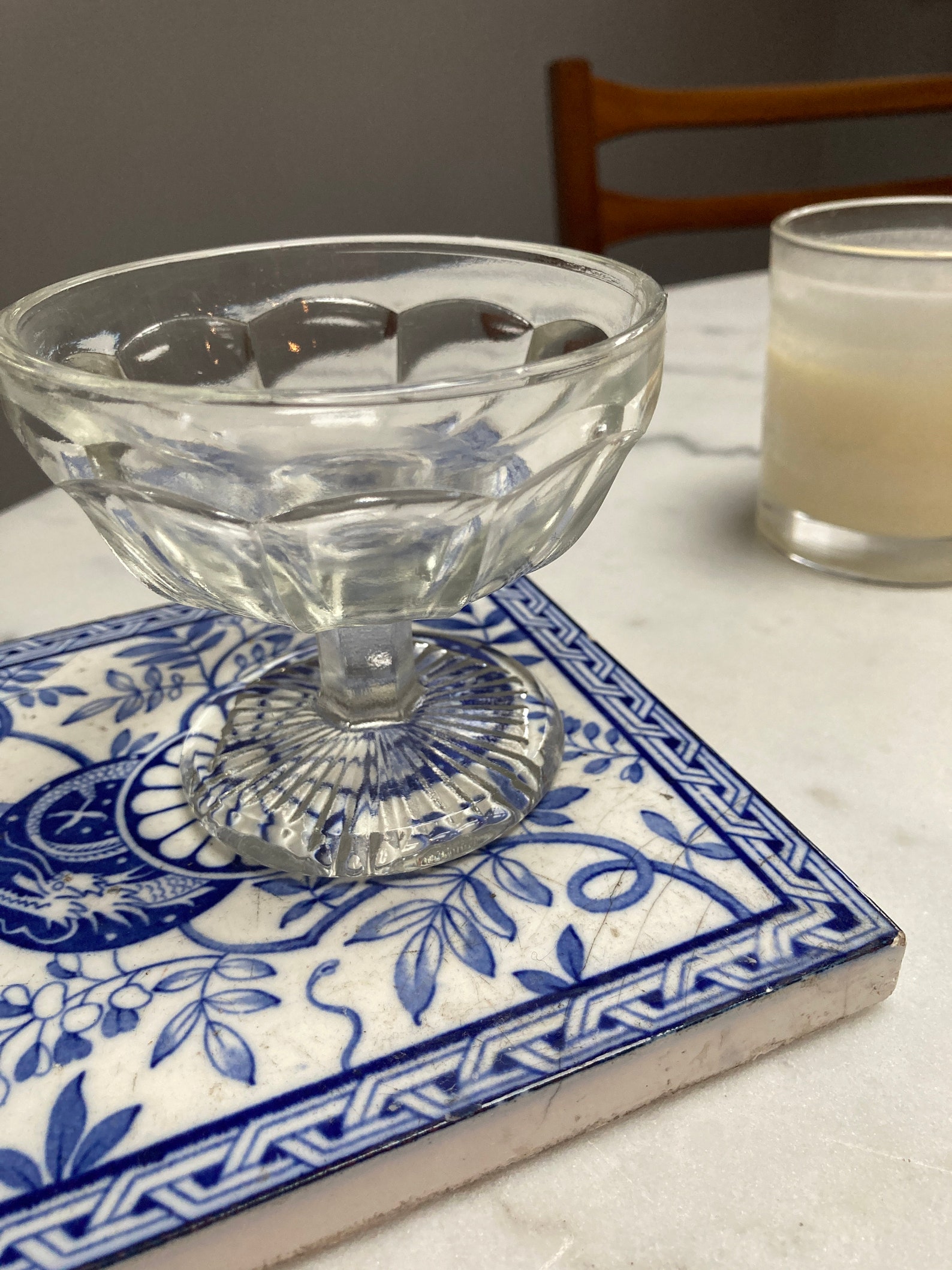 Vintage glass dessert dishes set of two Etsy