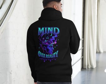 Moletom com Capuz Psicodélico "Mente Acima da Realidade" - Moletom Espiritual Cósmico e Alucinante