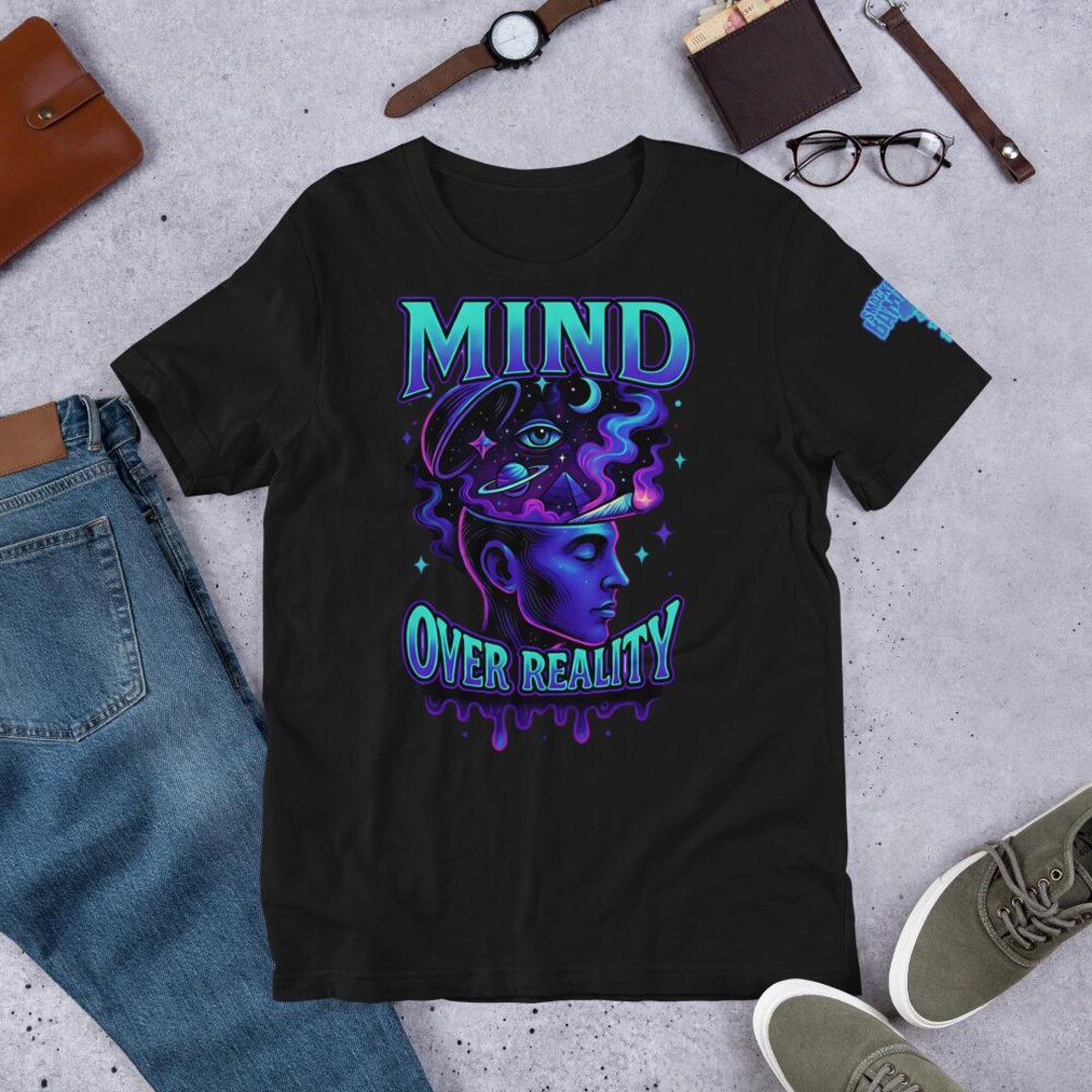 Mind Over Reality Psychedelic T-shirt, Trippy Cosmic Head Space Tee ...