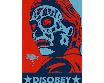 Disobey political They live inspired poster, they live fan art, obey picture, they live picture, they live obey, obey Rolled Posters