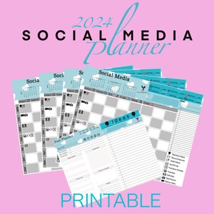 Social Media Planner Printable 2024 Social Post Calendar