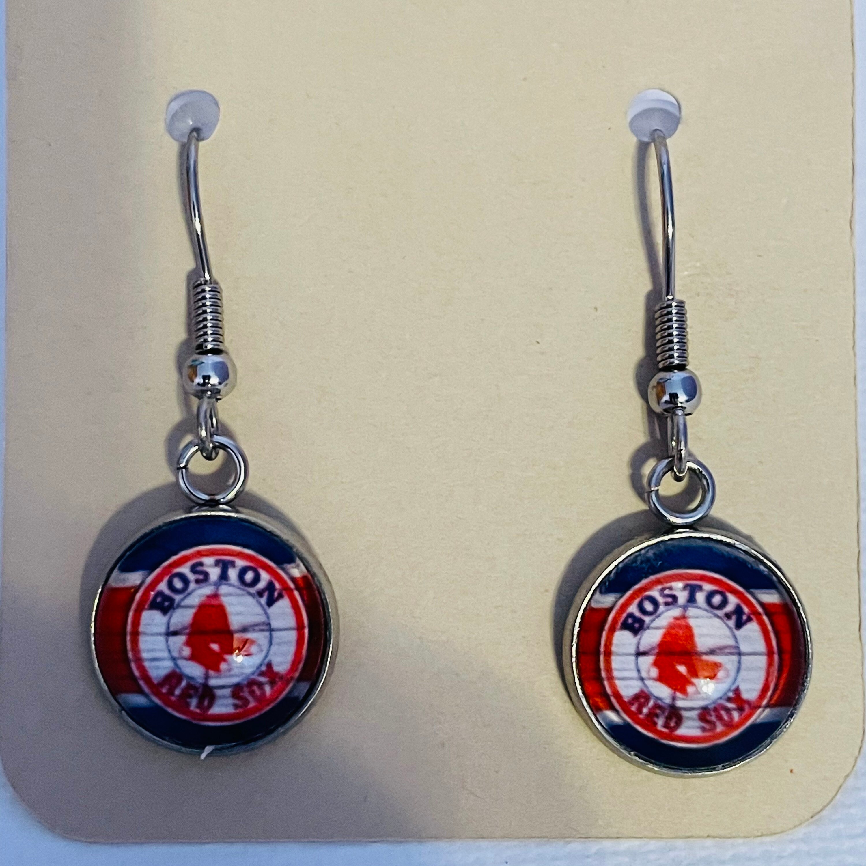 Boston Red Sox Baseball Earrings Dangle and Studs Etsy