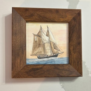 The Fisherman, Maine ~ New Mini Original Art FRAMED
