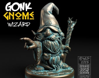 Gonk Gnome Wizard, Tabletop RPG Miniature