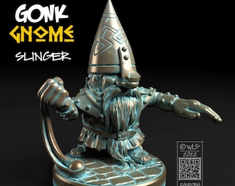 Gonk Gnome Slinger, Tabletop RPG Miniature