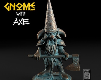 Gnome with Axe, Tabletop RPG Miniature