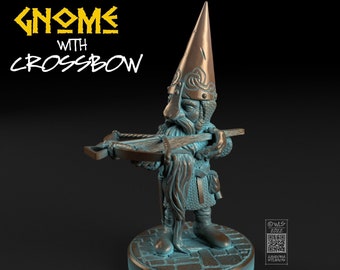 Gnome with Crossbow, Tabletop RPG Miniature