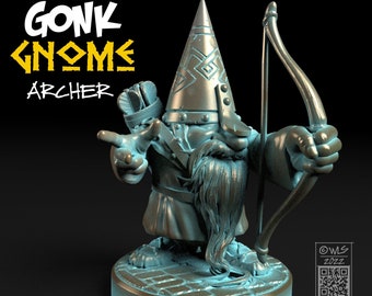 Gonk Gnome Archer, Tabletop RPG Miniature