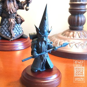 Gnome with Spear, 4&quot;  Figurine, Bronze finish