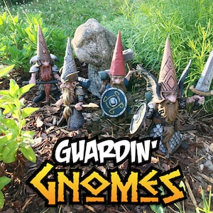 Guardin&#39; Gnomes, Hand-Painted Garden Gnome Statues