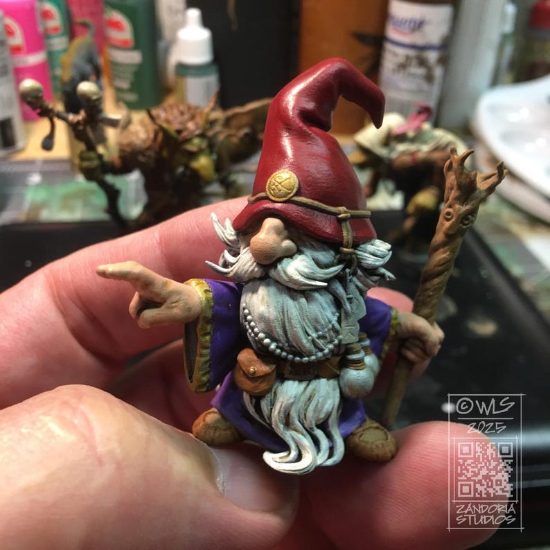 Gonk Gnome Wizard, miniatura fantasy DND per personaggio da gioco da tavolo o statuetta immagine 13