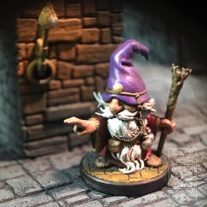 Gonk Gnome Wizard, Fantasy Miniature for Tabletop Game Character