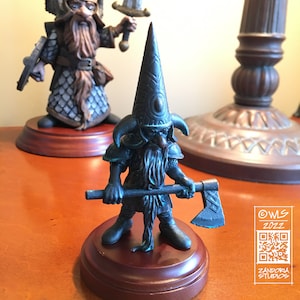 Gnome with Axe,  4&quot; Bronze Finish Figurine
