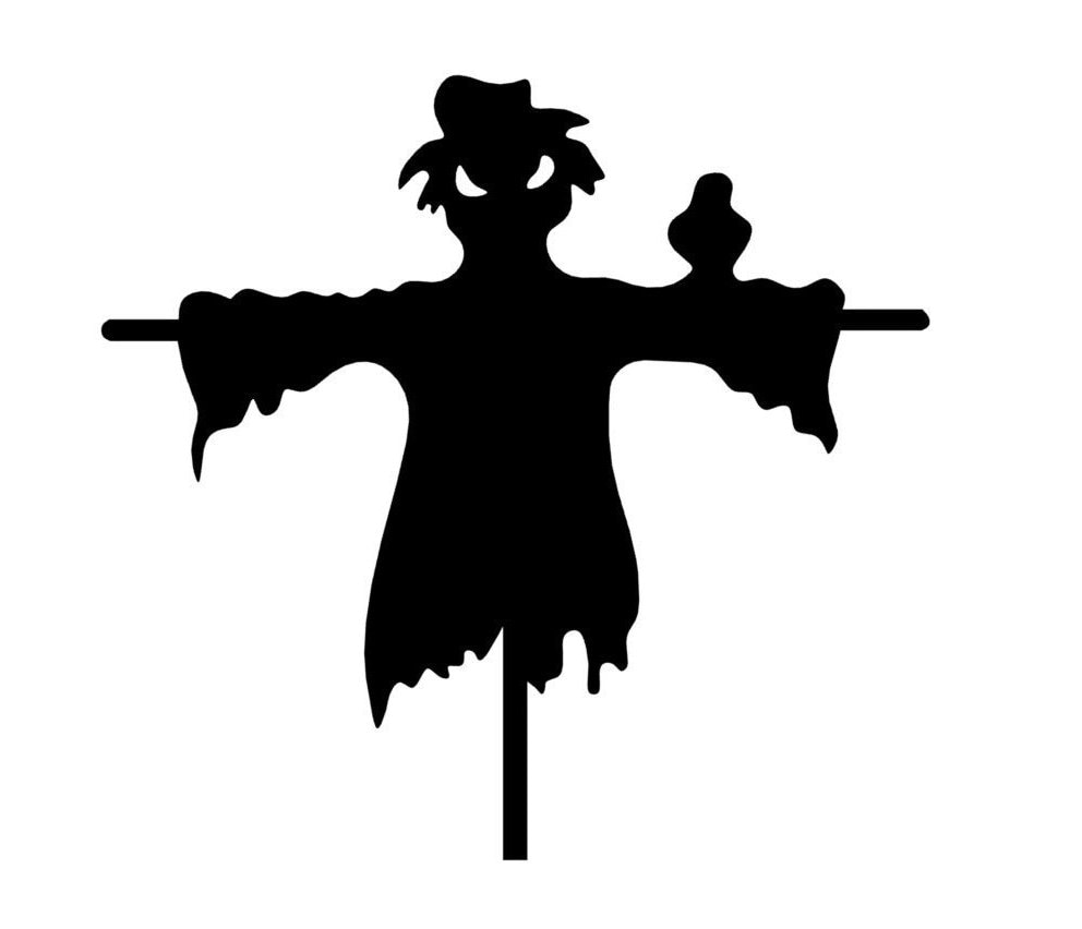 Scarecrow Silhouette DXF Garden Metall Art Halloween Decor - Etsy