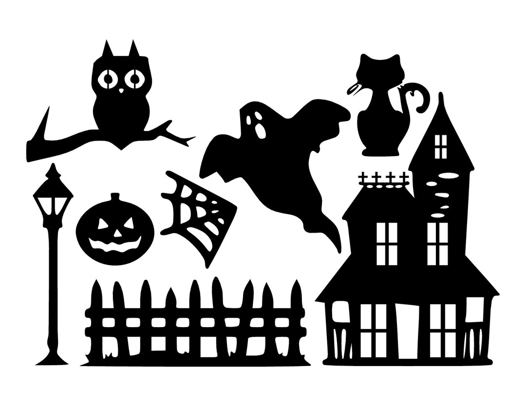 Halloween Silhouettes DXF Halloween Set Files Metall Art - Etsy