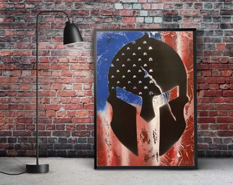 Spartan helmet flag