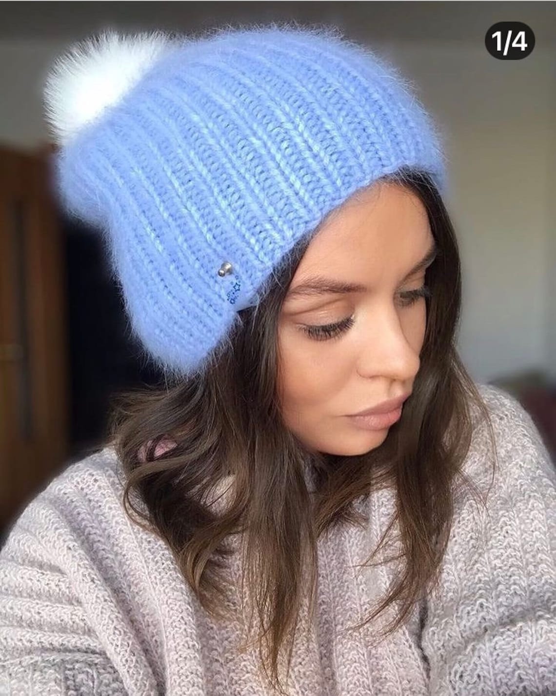 Winter fluffy hat Custom hats Knit accessories Etsy