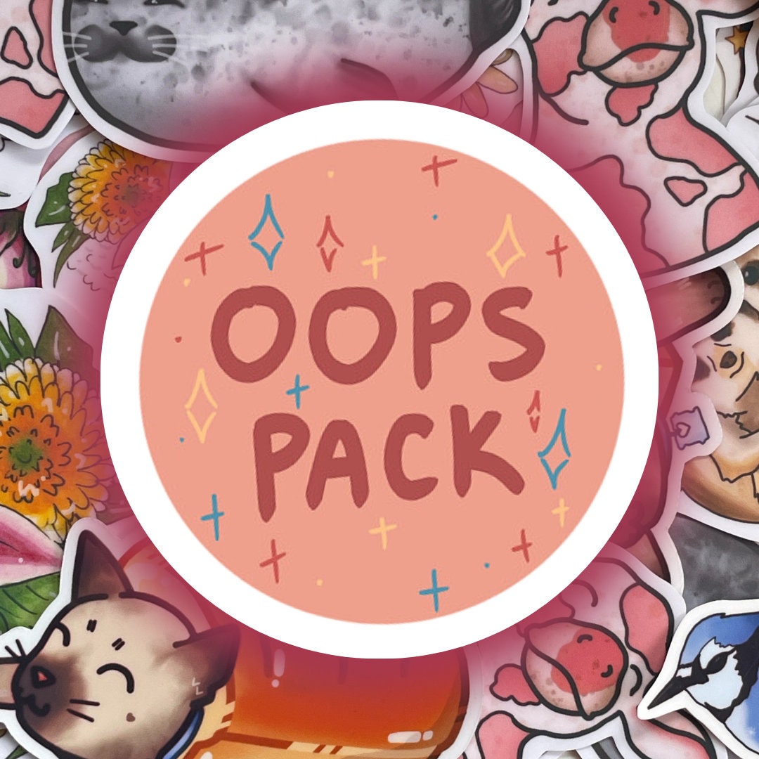 Oops Sticker Pack (4pc) | Stickers With Mistakes for a Reduced Price - Etsy