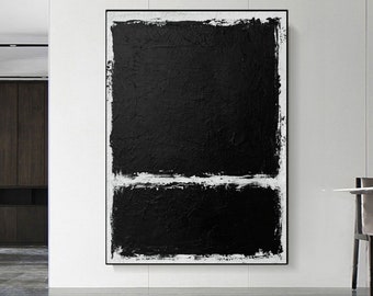 Textured Wall Art Original Black And White Painting Extra Large Abstract Art Black White Abstract Paintings Rich Texture Of The Picture