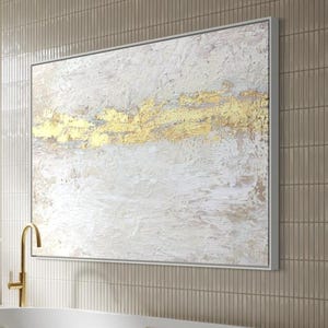 Beige And Gold Original Textured Abstract Painting Handmade Artwork For Home Large Contemporary Painting On Canvas Gold Leaf Art Neutral Art