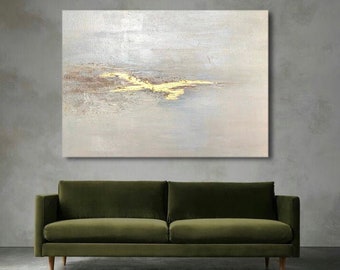 Beige and Gold painting on canvas Gold leaf painting Wall Art Canvas abstract painting original paintings on canvas Abstract Fine Art