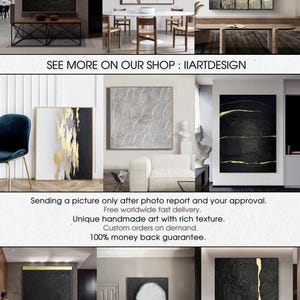Original Textured Artwork Black and Gold Handmade Abstract Painting on ...