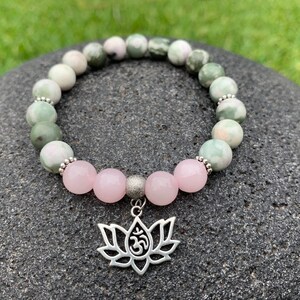 Peace Jade and Rose Quartz Bracelet