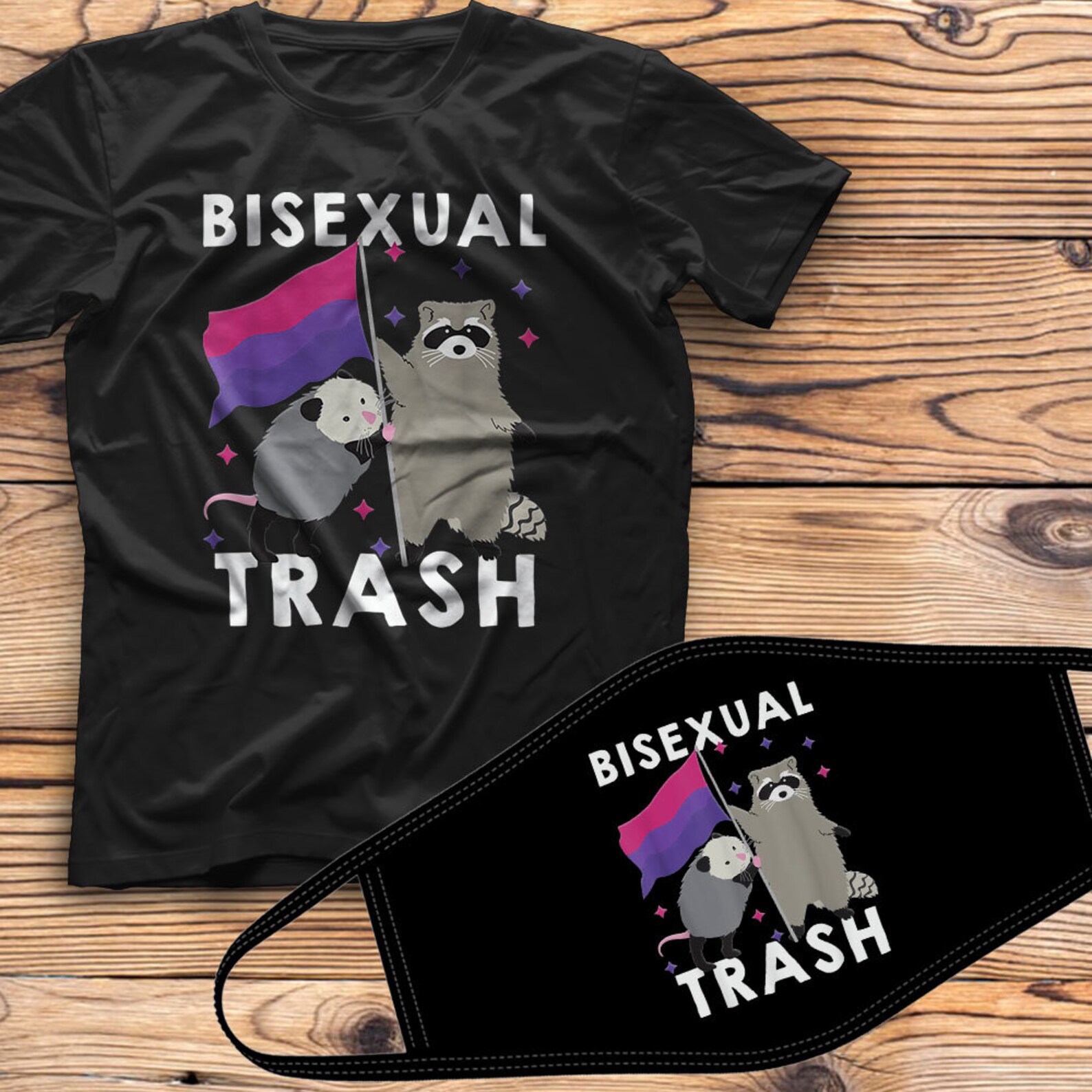 Bisexual Trash Shirt Gay Pride Rainbow Lgbt Raccoon Possum Etsy