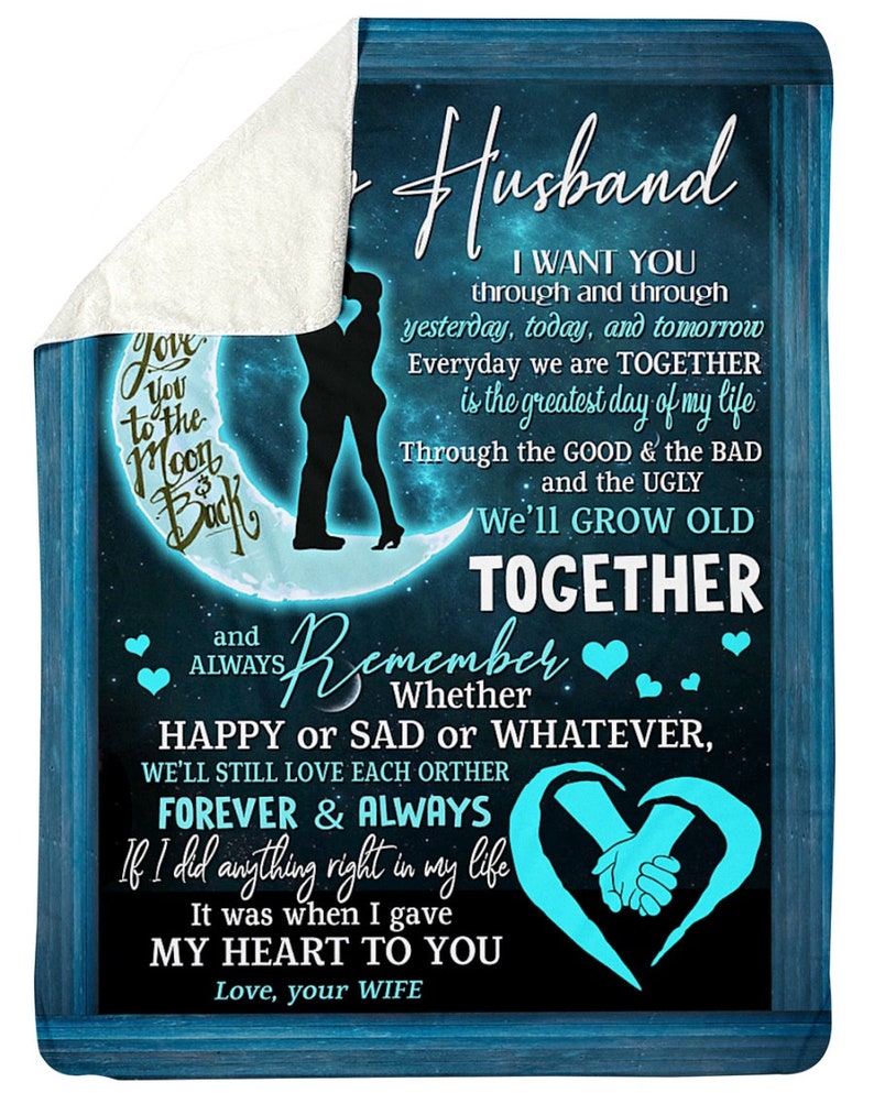 To My Husband Blanket Personalized Fleece Sherpa Blankets Etsy