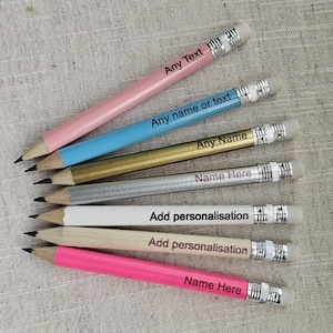 Personalised Mini Favour Pencils-Custom Birthday Party Gifts, Party Bag Fillers, Party Gifts, Favours for Guests, Bulk Pencil Favours,Favor