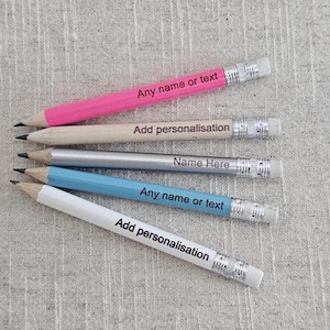 Personalised Favour Pencils-Mini Pencils, Birthday Favours, Party Favours, Sports Favours, Favours, Gift Favours, Custom Favours,Favour Bags