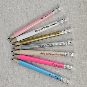 Personalized Baby Shower Mini Pencils: Custom Favors, Keepsake Gift