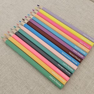 Lápices de colores - Set, regalo de cumpleaños, regalo para niños, regalos de fiesta, regalo, jumbo, papelería, lápices, personalizado, nombre personalizado