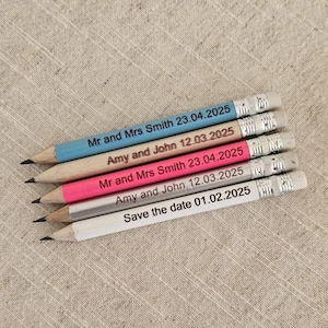 Personalised Wedding Favours - Keepsakes, Wedding Favours For Guests In Bulk, Pencil Wedding Favour, Mini Pencils For Wedding, Gift, Favours