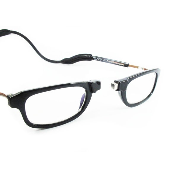 High Quality Loopies Magnetic Reading Glasses "Easy to Find, Hard to Lose" JET Black