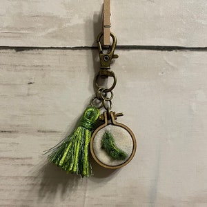 Embroidered Pickle Keychain