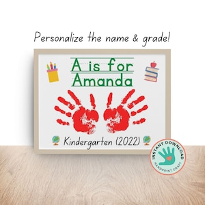 EDITABLE Personalized Name Handprint Art | Back to School | First Day of School Printable| Homeschool Printable Art | Handprint Keepsake
