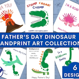 Father's Day Dinosaur Handprint Art | Dinosaur Craft | Footprint Art | Handprint Gifts