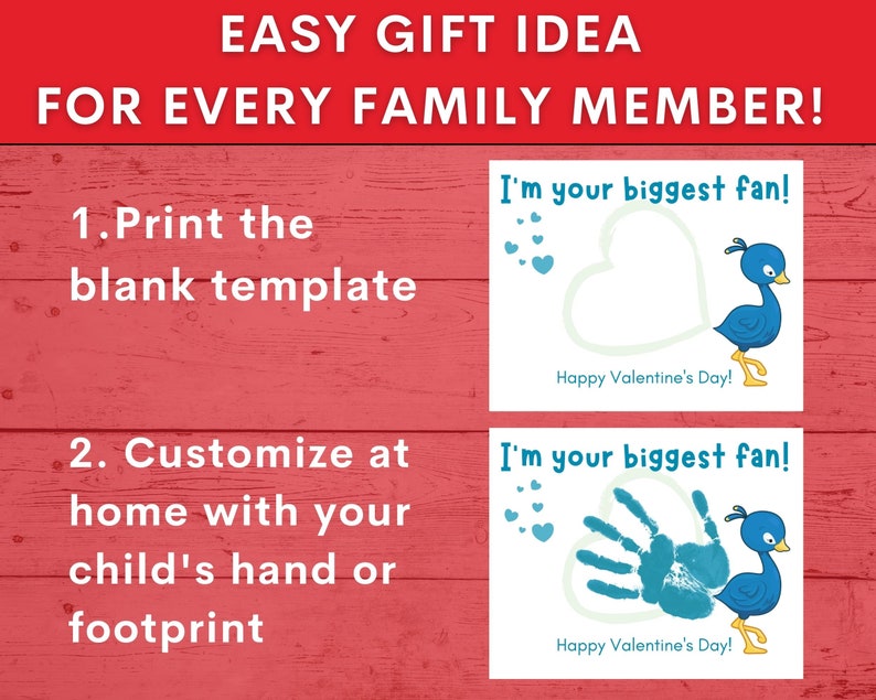 Valentines Day Handprint Art Craft Handprint Keepsake DIY Etsy