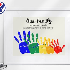 Our Family Handprint Art Printable | Mothers Day Handprint Art | Gift for New Mom | First Mothers Day