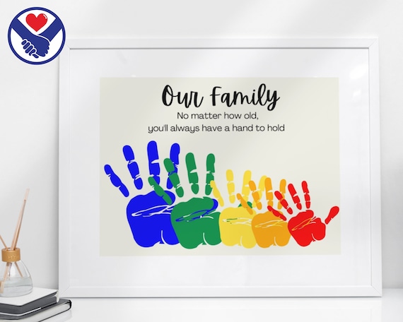 Our Family Handprint Art Printable Fathers Day Handprint Art Gift for New  Dad First Fathers Day 