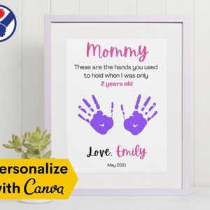 EDITABLE Gift for Mom Printable Handprint Art | DIY Mother&#39;s Day Craft | Mothers Day Printable | Handprint Gifts | Handprint Keepsake
